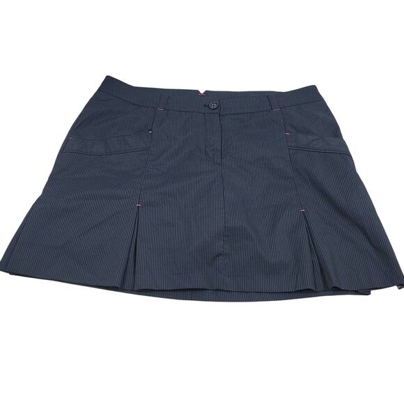 Nike Golf Gray Black Pinstripe Pink Accents Athletic Golf Pickleball  Skort 14 - Picture 1 of 5